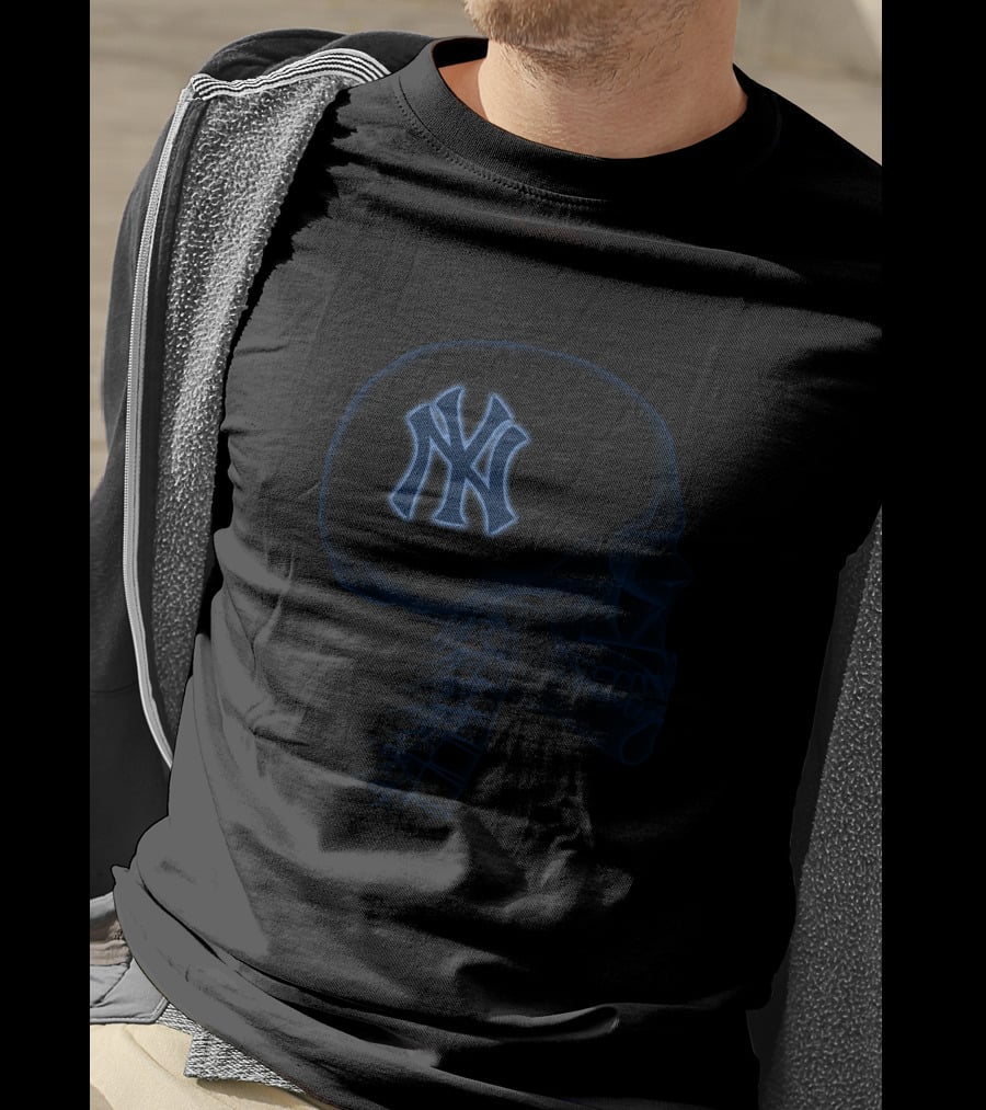 New York Yankees Skull Logo Halloween Brain T-Shirt