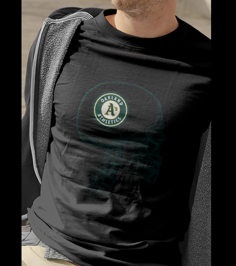 Oakland Athletics In My Brain Halloween Skull T-Shirt