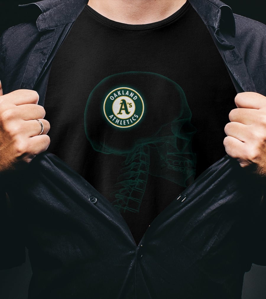 Oakland Athletics In My Brain Halloween Skull T-Shirt
