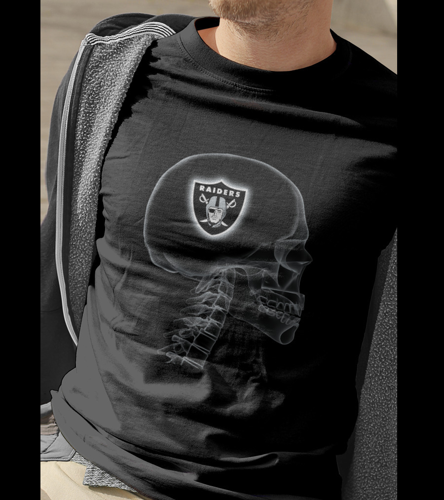Raiders Skull X-Ray Halloween Brain Theme T-Shirt