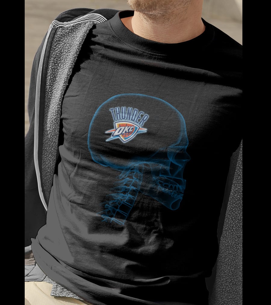 Thunder Okc Skull Halloween Oklahoma City T-Shirt