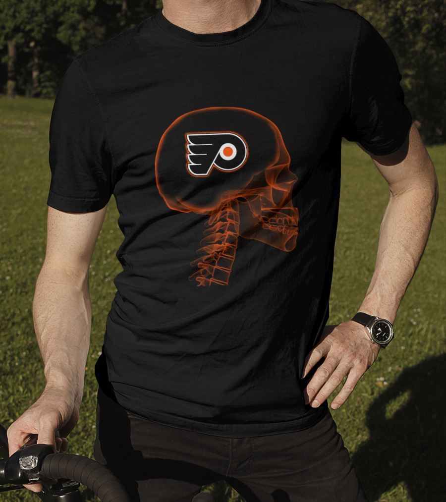 Philadelphia Flyers Brain Halloween Skeleton T-Shirt