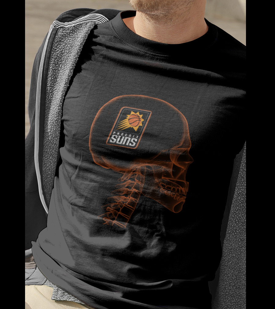 Phoenix Suns Brain Halloween Skull Design Fans T-Shirt