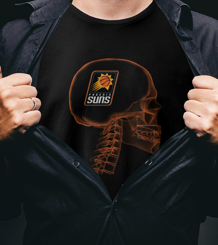 Phoenix Suns Brain Halloween Skull Design Fans T-Shirt
