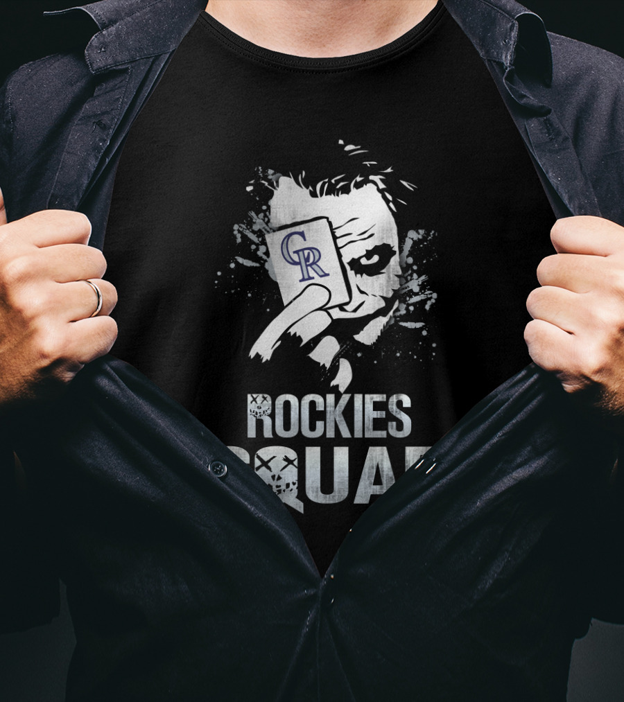 Joker Holding Colorado Rockies Card With Rockies Squad Text T-Shirt