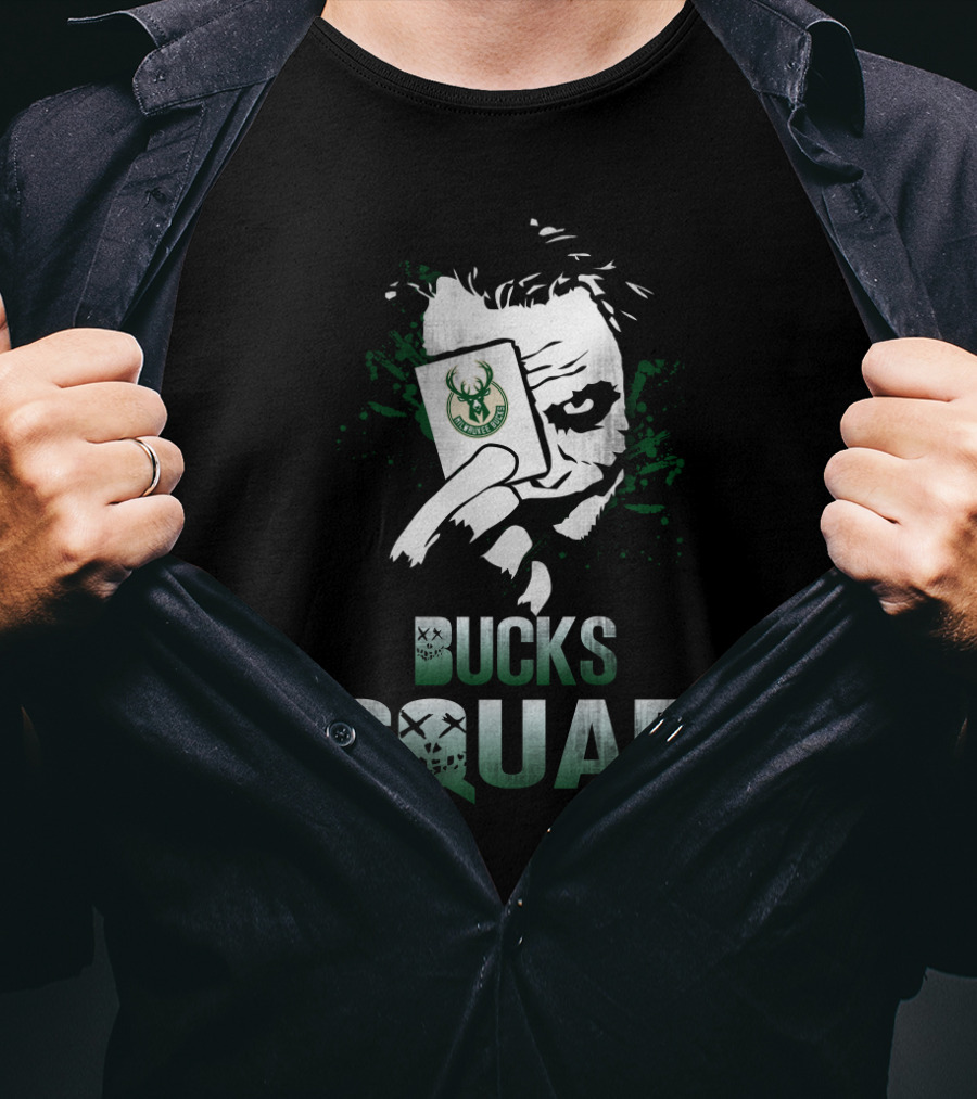 Bucks Squad Joker Card Milwaukee Fans Joker And Milwaukee Bucks Fans T-Shirt