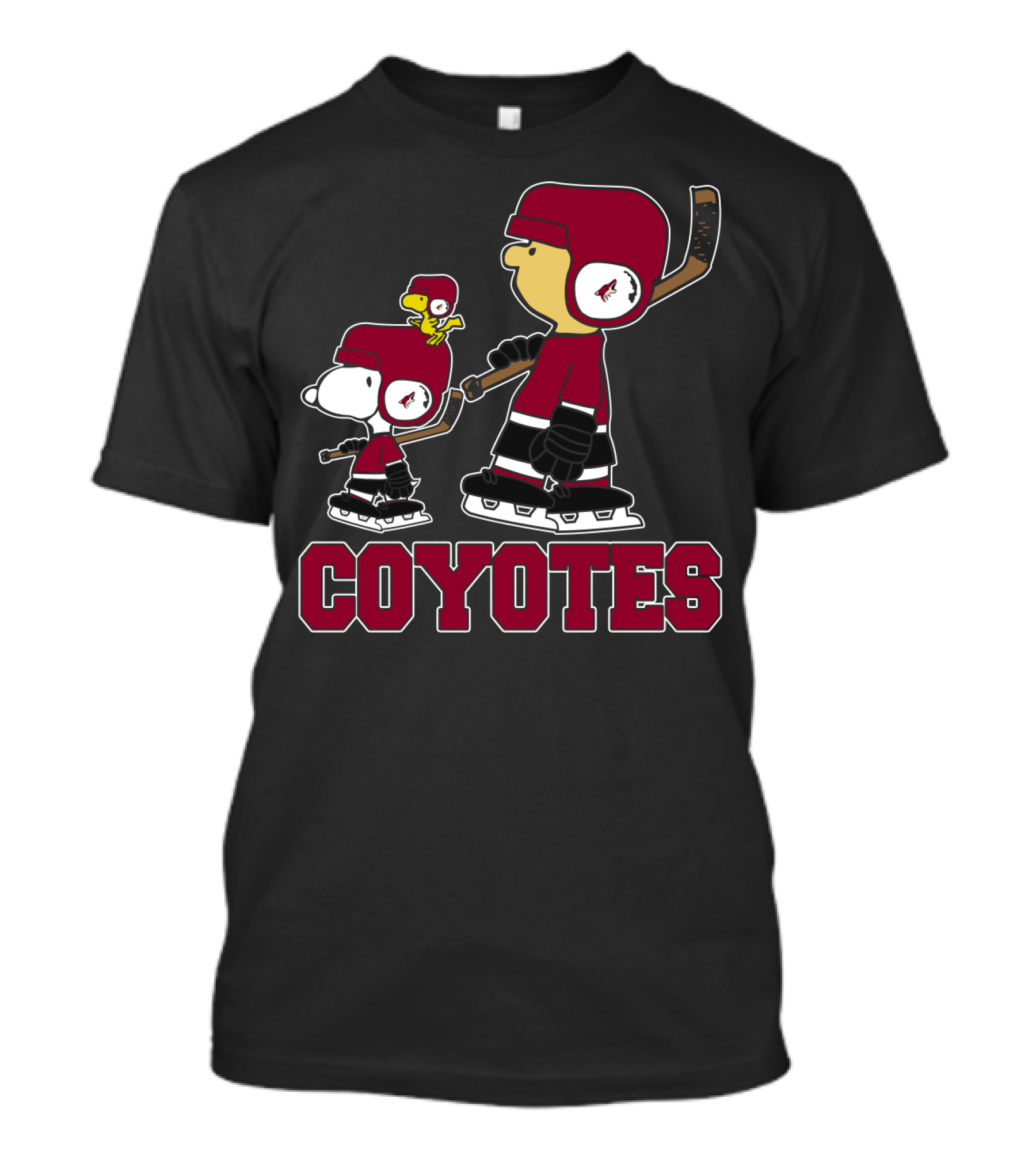 Snoopy Woodstock And Hockey Coyotes Team Fans T-Shirt