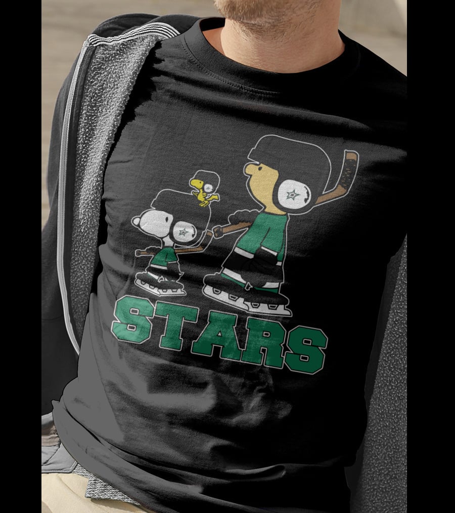 Snoopy Woodstock Dallas Stars Hockey Fans T-Shirt