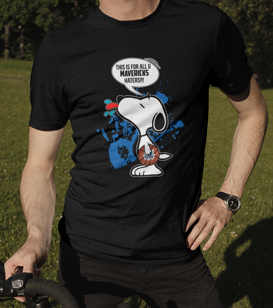 Snoopy Mavericks Basketball Haters Speech Bubble T-Shirt