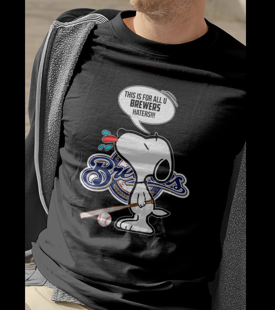 Snoopy Brewers Haters Baseball Milwaukee Fans T-Shirt