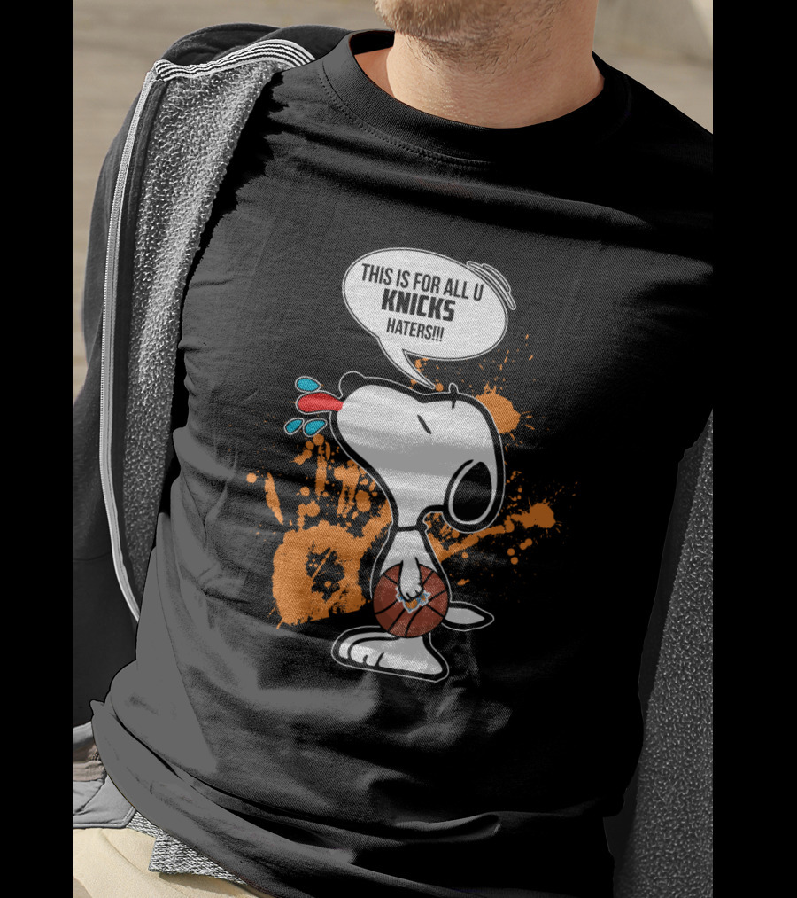 Snoopy Knicks Haters Basketball Fan Statement T-Shirt