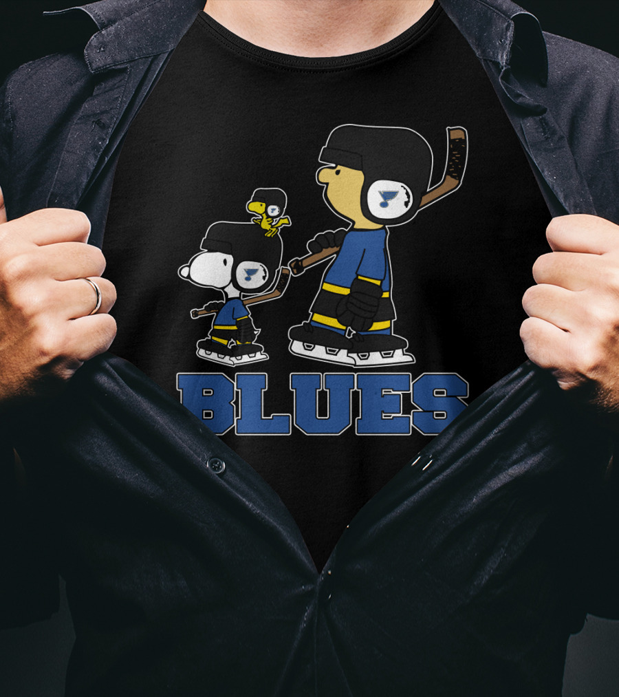 Snoopy Charlie Brown St. Louis Blues Hockey Fans T-Shirt