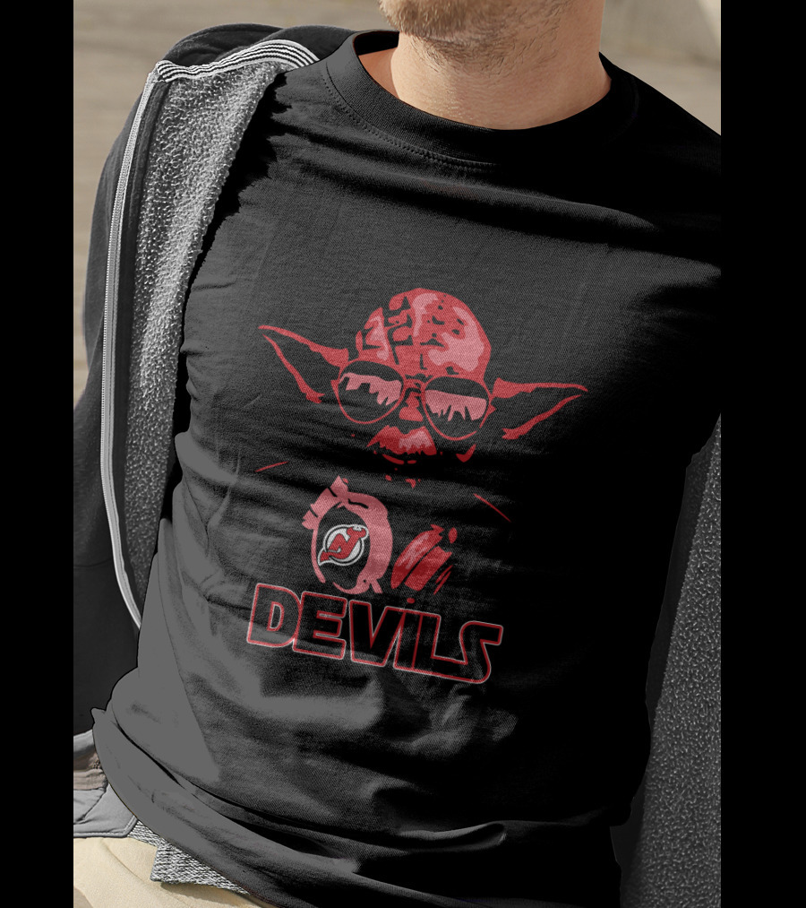 Yoda Star Wars New Jersey Devils Fans NHL Crossover Jedi Supporter T-Shirt