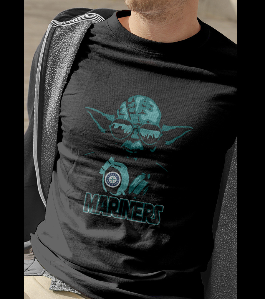 Yoda Mariners Fusion With Seattle Mariners Logo And Star Wars Themes T-Shirt