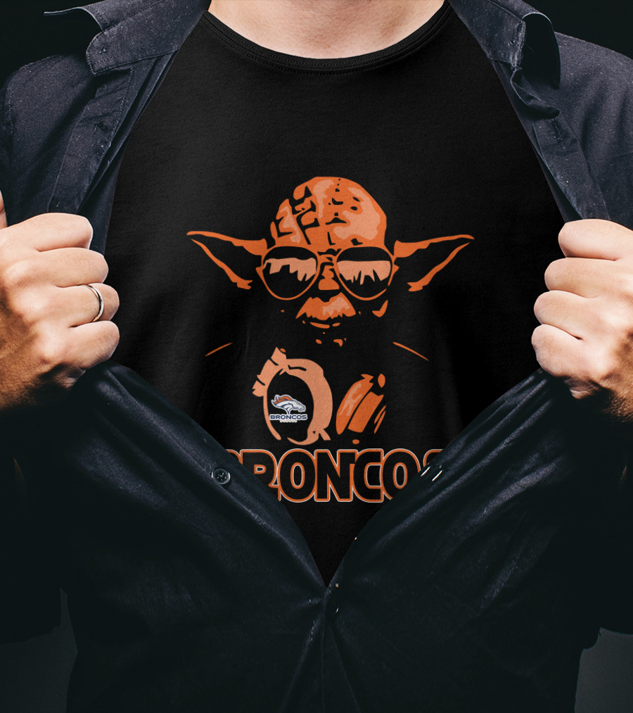 Yoda Star Wars Broncos Fans Denver Football Jedi Master T-Shirt