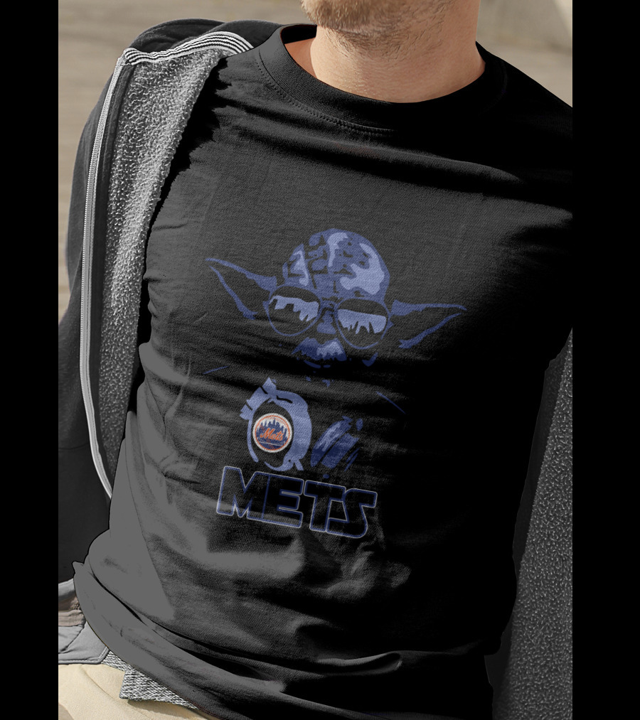 Yoda Star Wars New York Mets Fans Mets Logo Silhouette T-Shirt