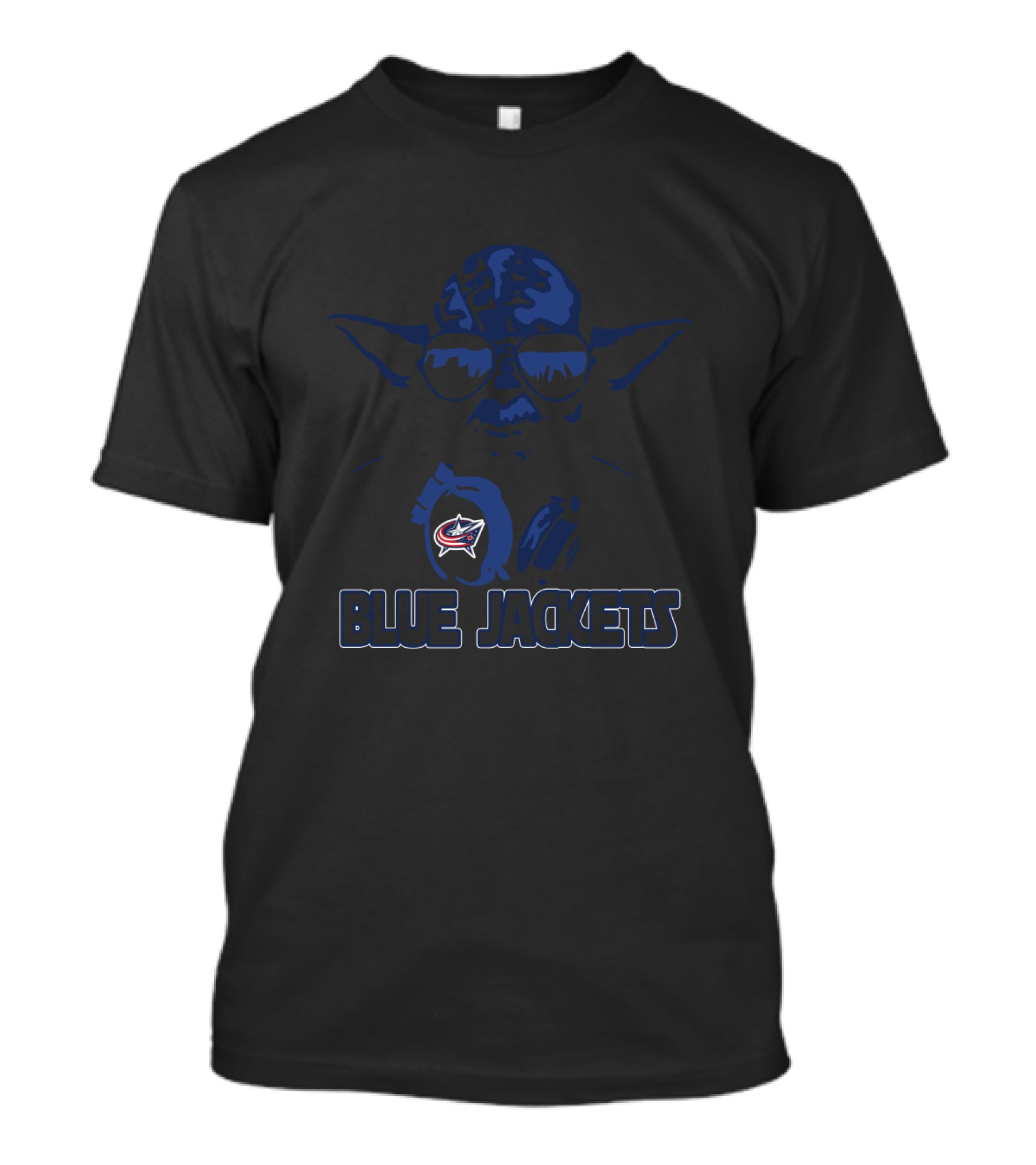 Yoda Star Wars Columbus Blue Jackets Iconic Mashup With Logo Integration T-Shirt