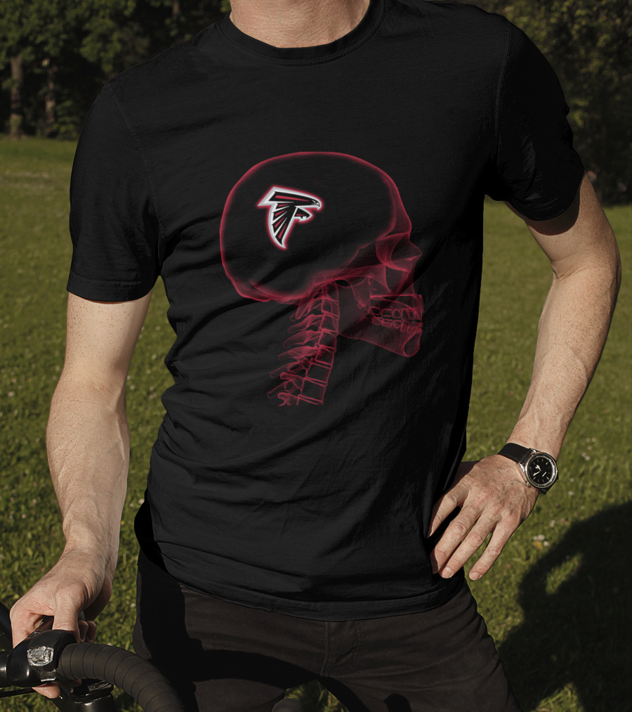 Atlanta Falcons Brain Skeleton Halloween Theme T-Shirt