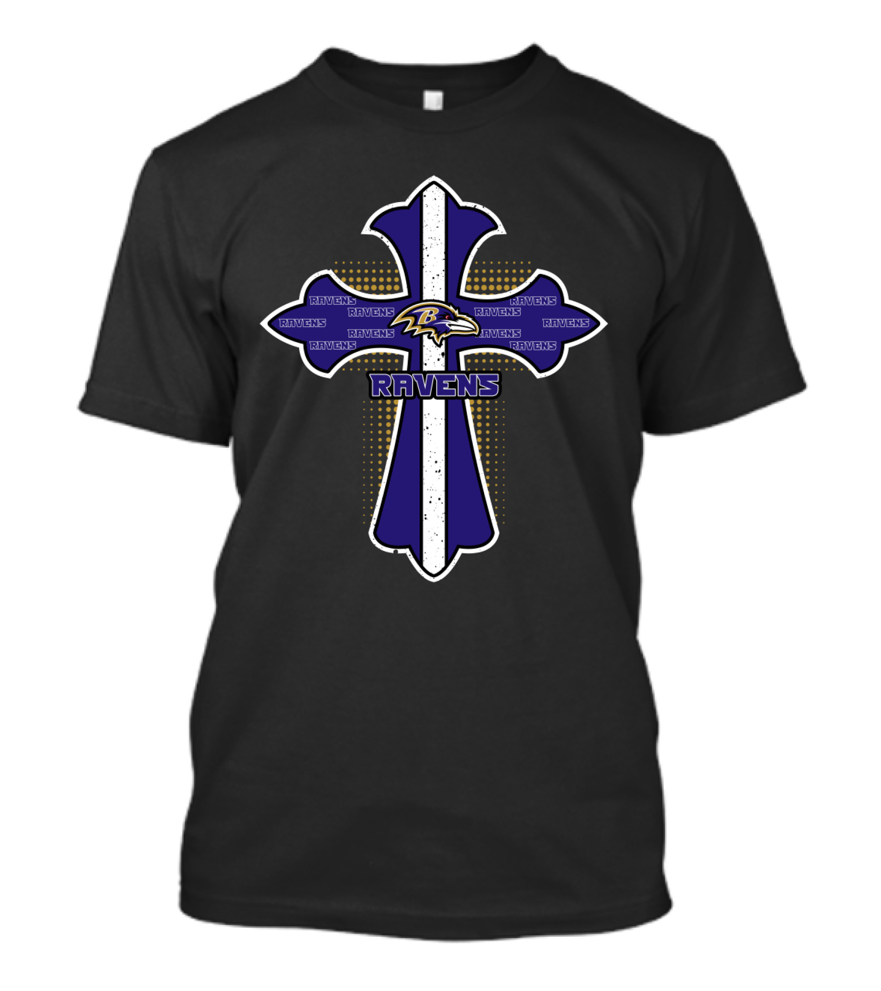 Baltimore Ravens Fans Cross With Logo And Christian Theme T-Shirt