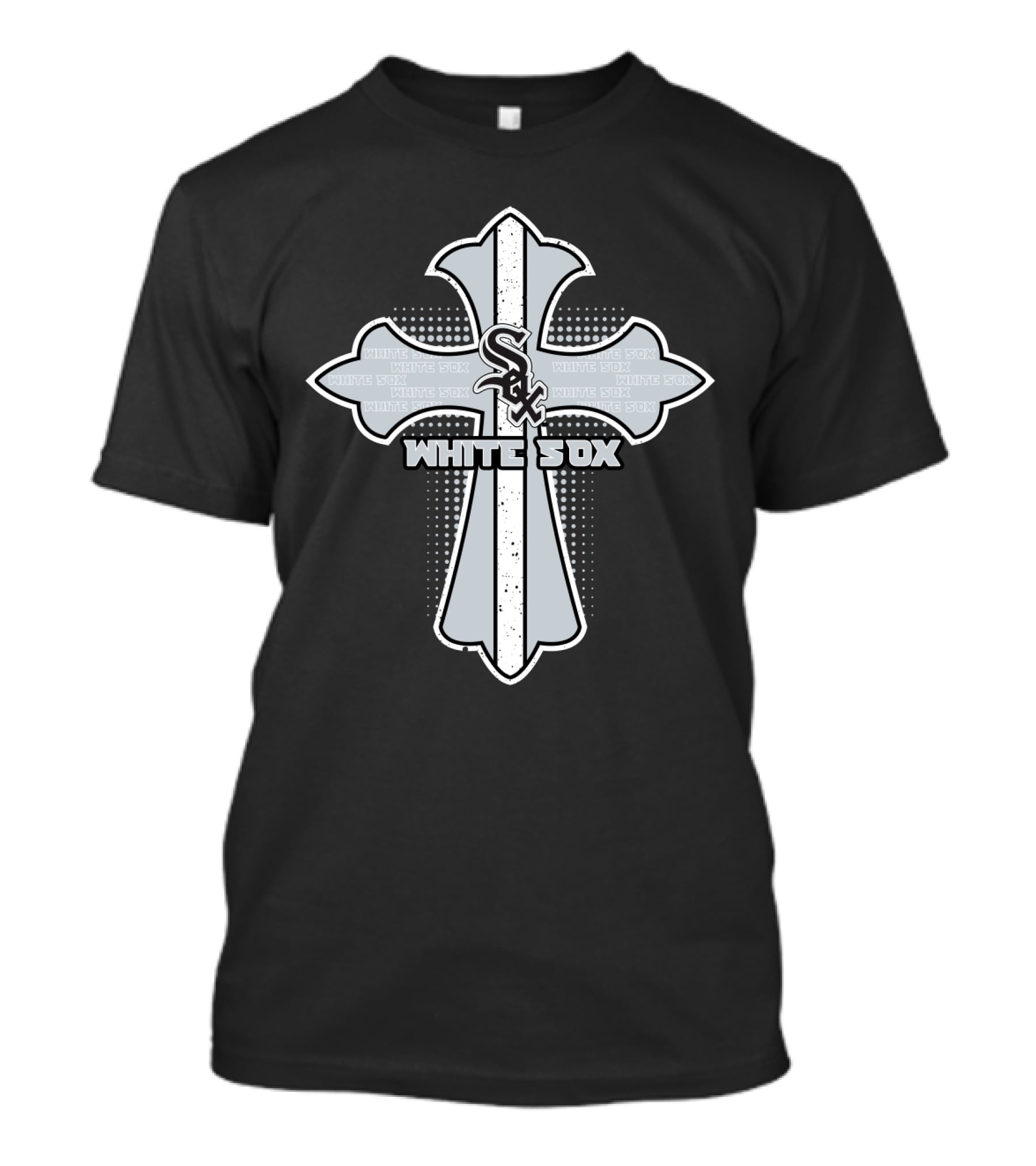 White Sox Cross With Chicago Fan Faith Symbol T-Shirt