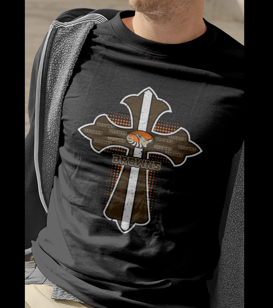 Browns Cross For Jesus And Cleveland Browns Fans T-Shirt