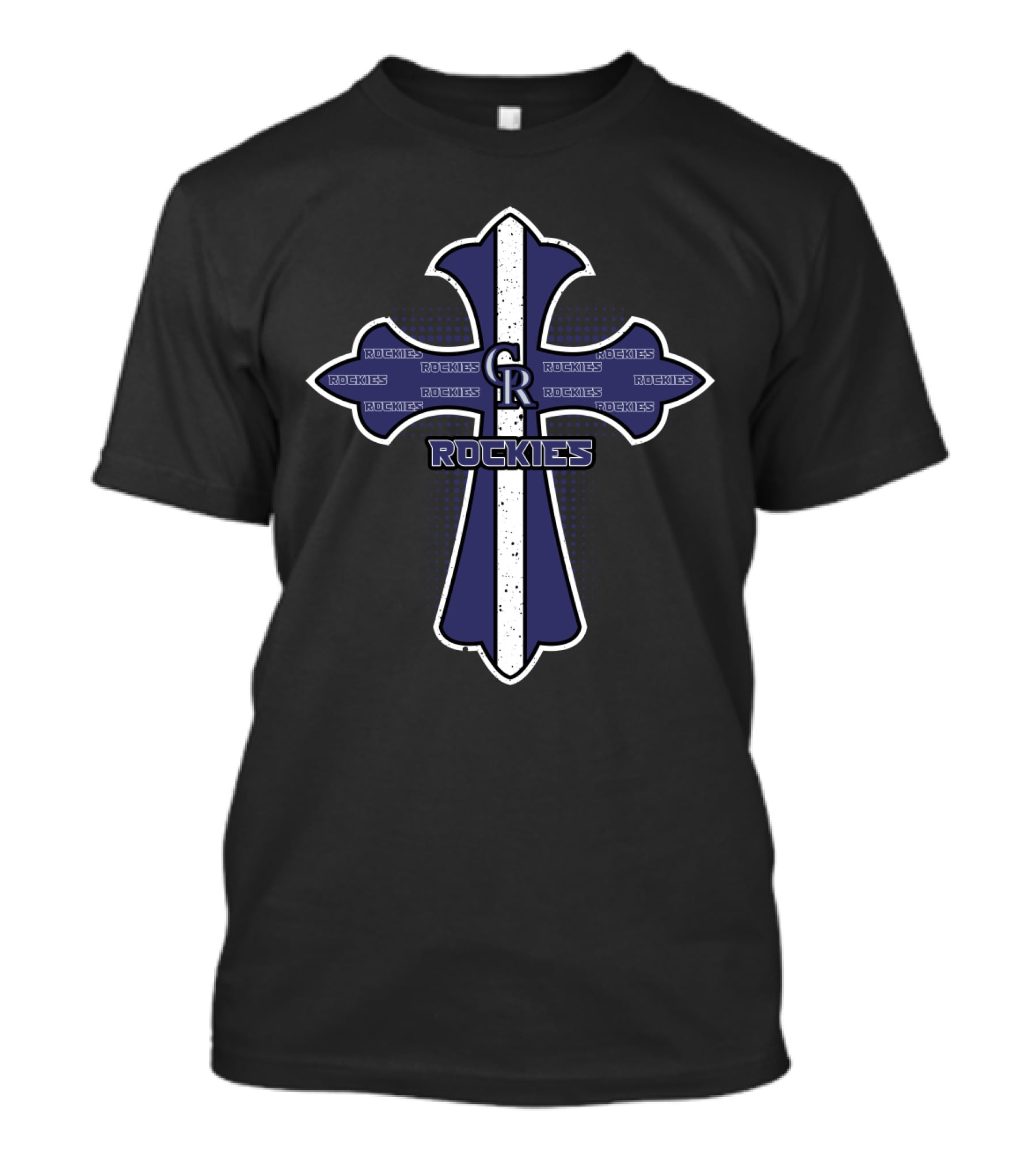 Cross For Colorado Rockies Fans With Cr Logo And Rockies T-Shirt