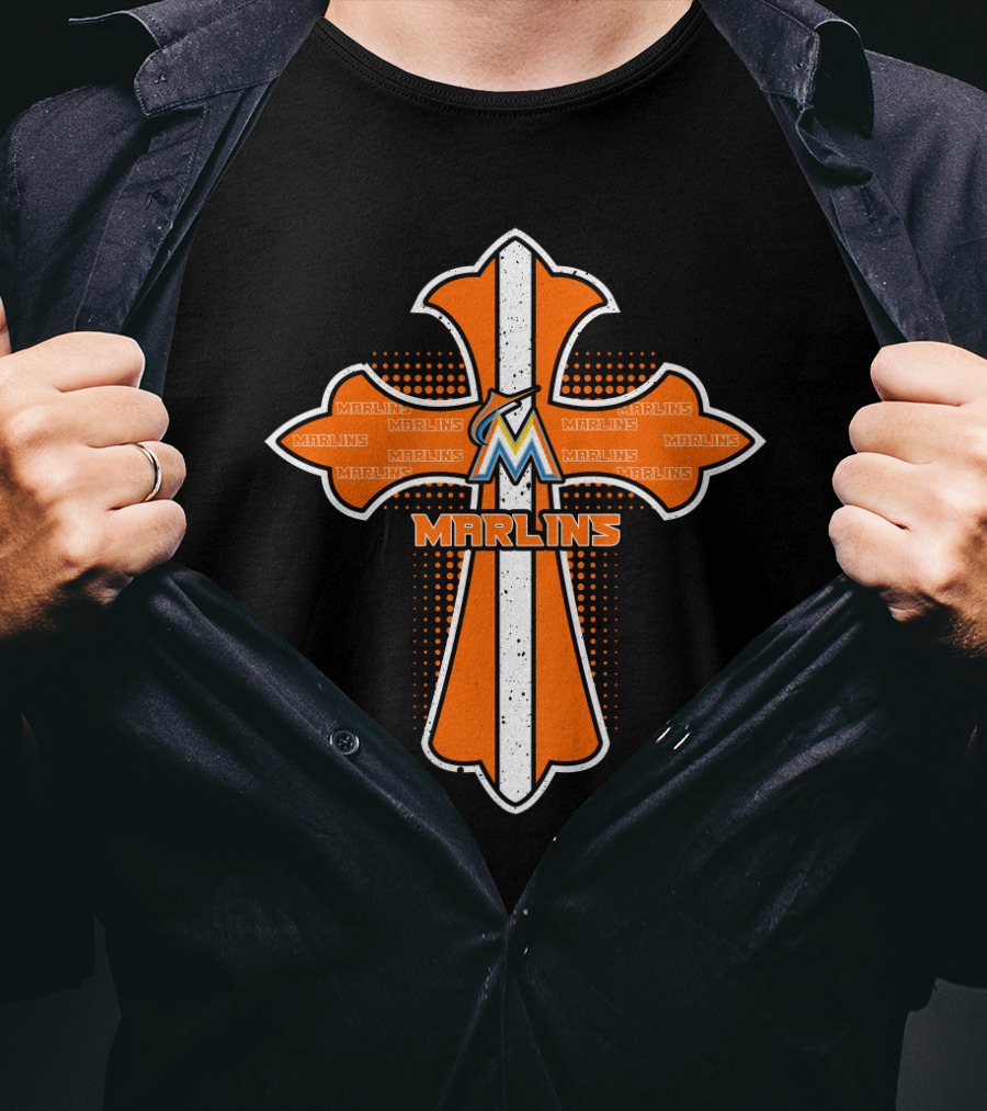 Cross Marlins Jesus Miami Fans T-Shirt