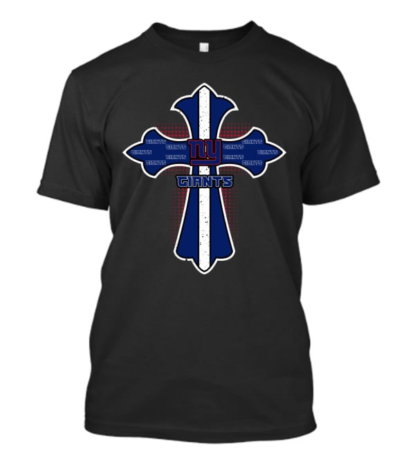 Cross With Ny Giants Logo And Faith Symbol For Fans T-Shirt