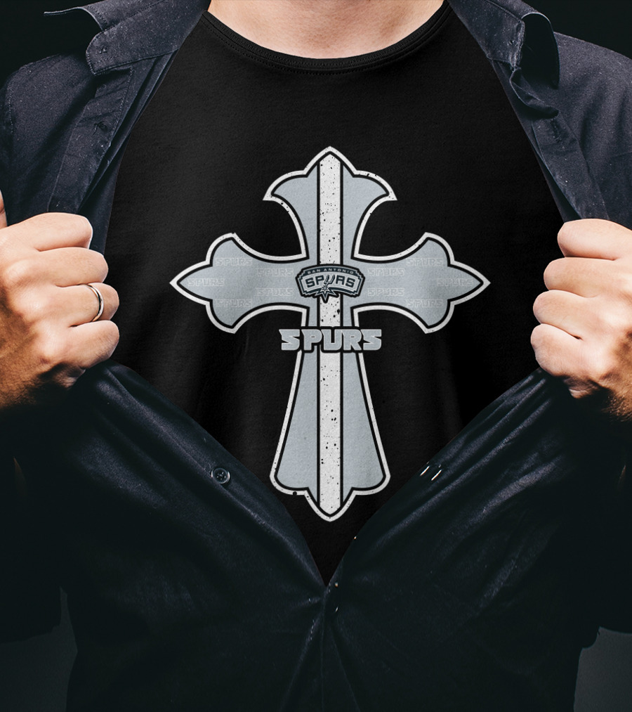 Cross Featuring Spurs For San Antonio Fans T-Shirt