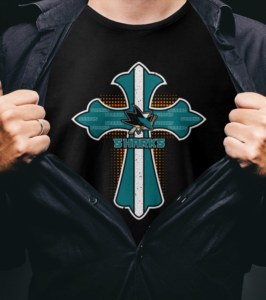 San Jose Sharks Cross For Jesus Fans Faithful T-Shirt