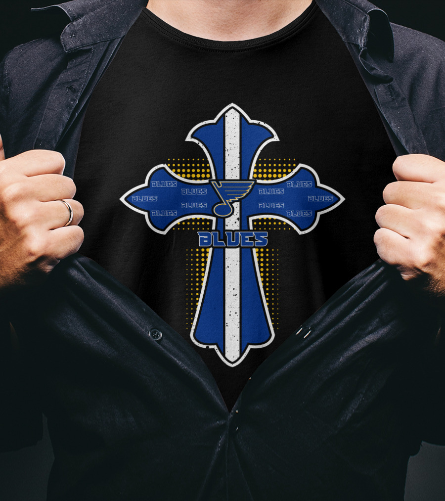 Blues Cross For St. Louis Hockey Fans T-Shirt