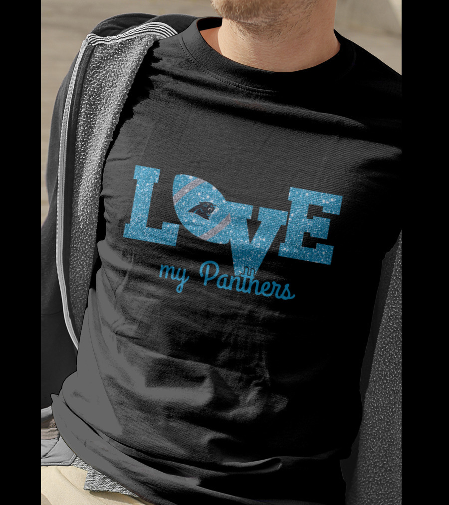 Sparkling Love My Panthers Football Fans T-Shirt
