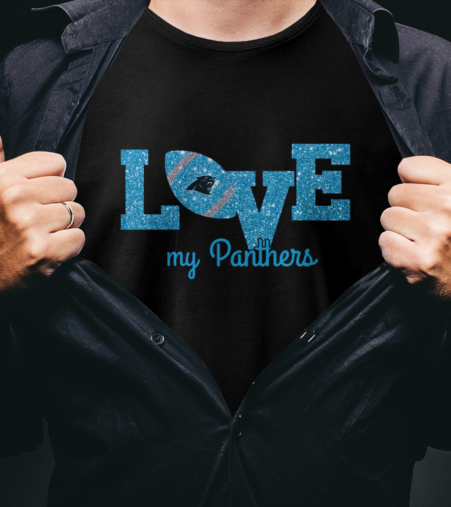Sparkling Love My Panthers Football Fans T-Shirt