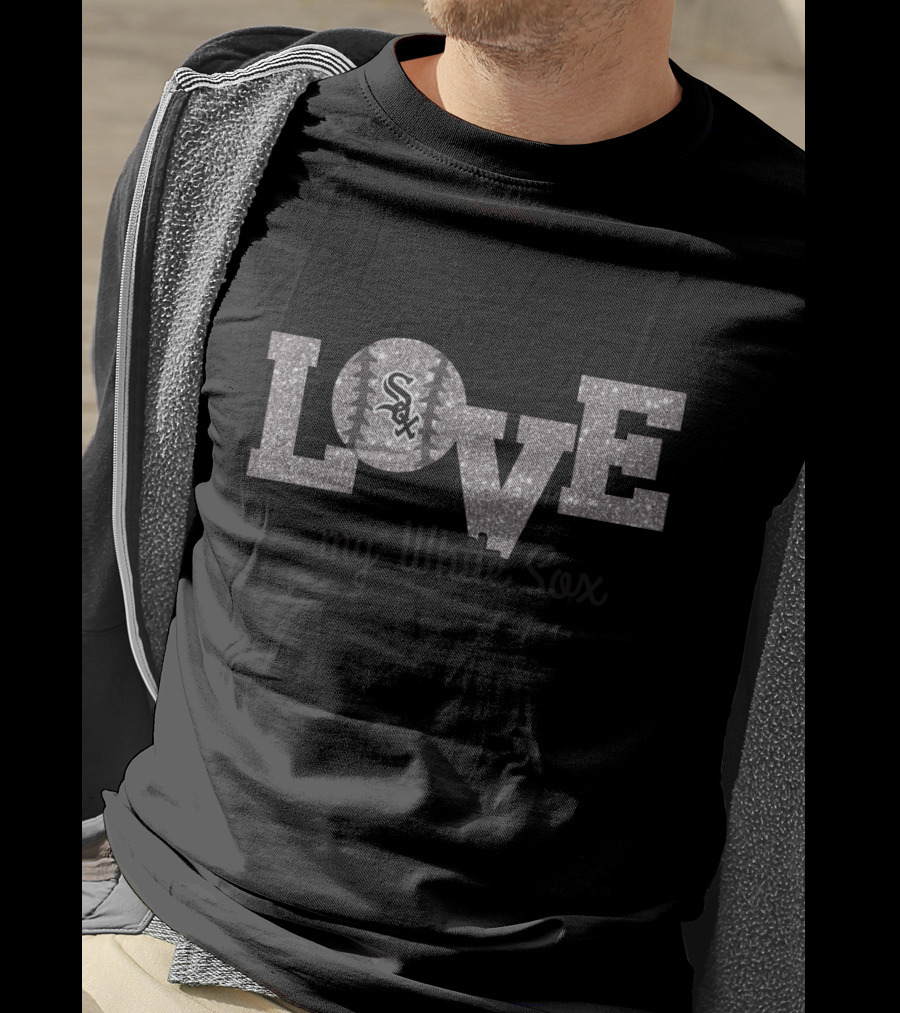Glitter Love My White Sox Chicago Sox Fan Essentials T-Shirt