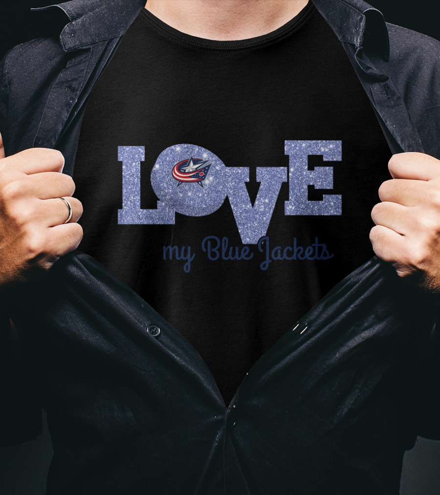 Glitter Love My Blue Jackets Columbus T-Shirt