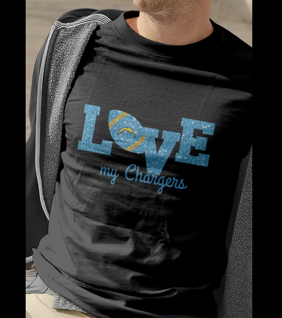 Love My Chargers Football Design For Los Angeles Fans T-Shirt