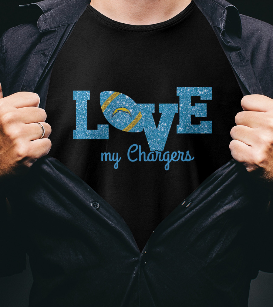Love My Chargers Football Design For Los Angeles Fans T-Shirt