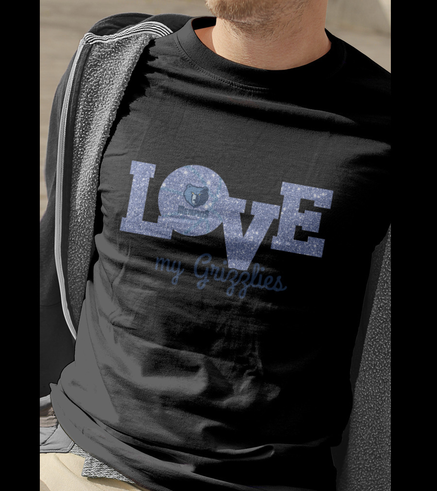 Love My Grizzlies Memphis Grizzlies Fans Glitter T-Shirt