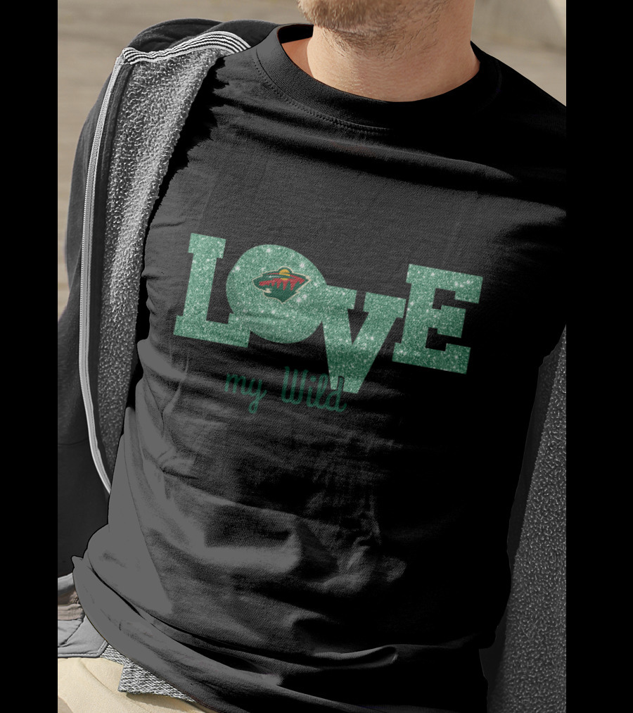 Minnesota Wild Glitter Green Love My Wild T-Shirt