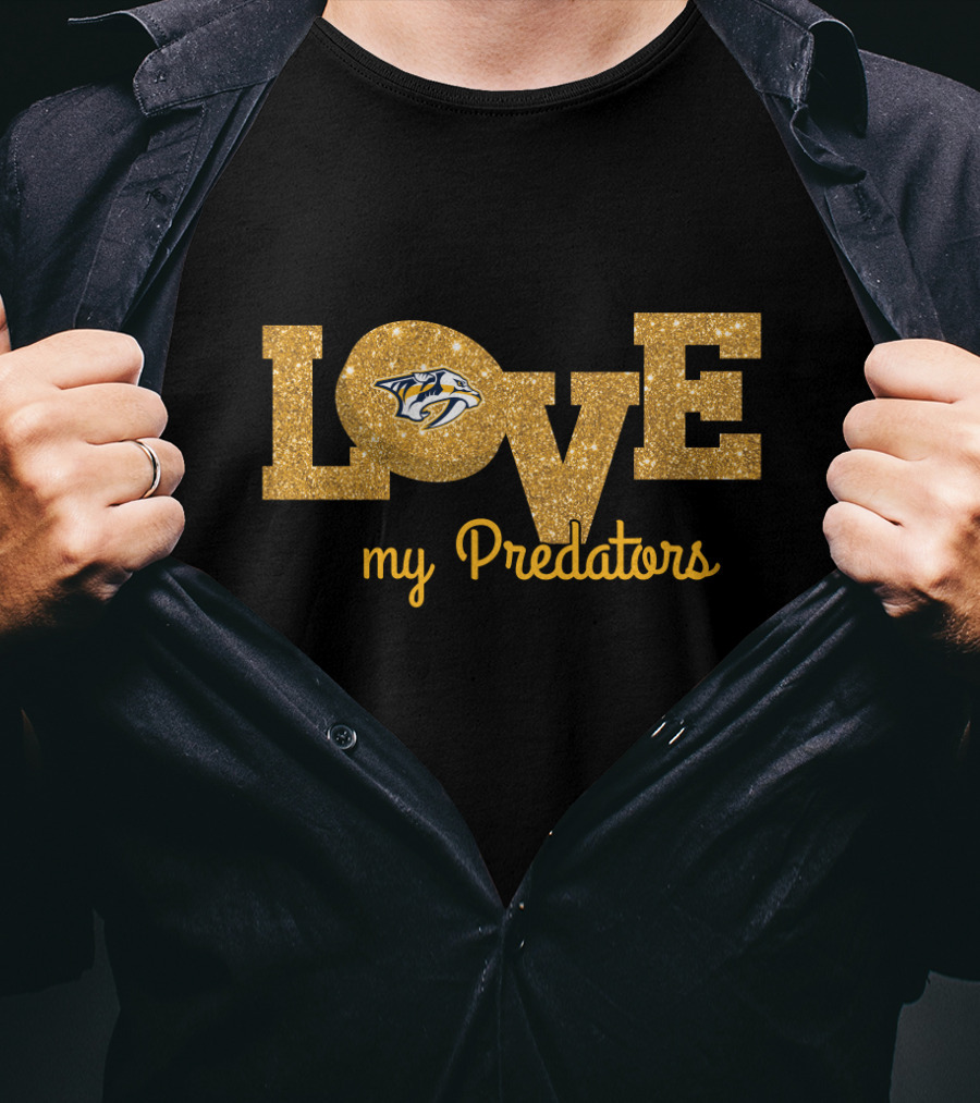 My Nashville Predators Love Glitter Display T-Shirt