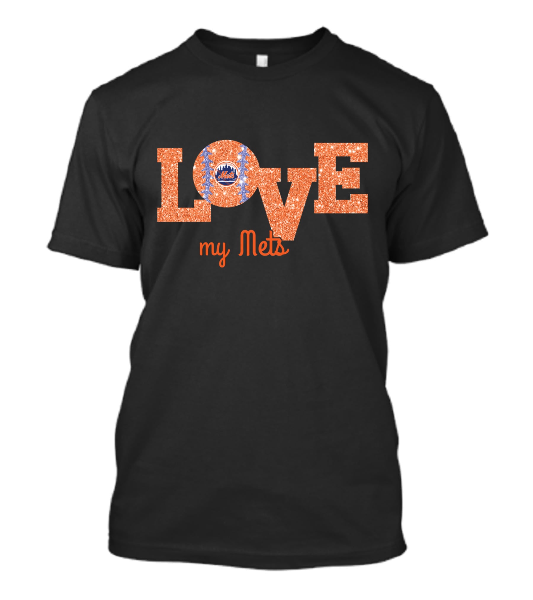 Love My Mets Glitter Design For New York Fans T-Shirt