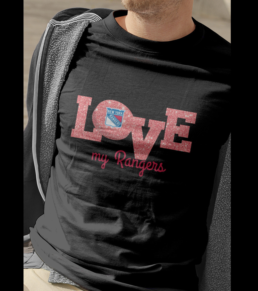 Glitter Love My New York Rangers Fans Enthusiasts Collection T-Shirt