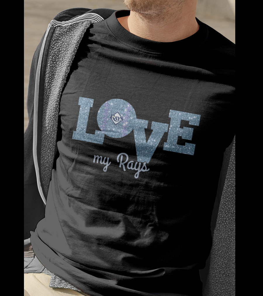 Glittery Love My Rays With Tampa Bay Rays T-Shirt