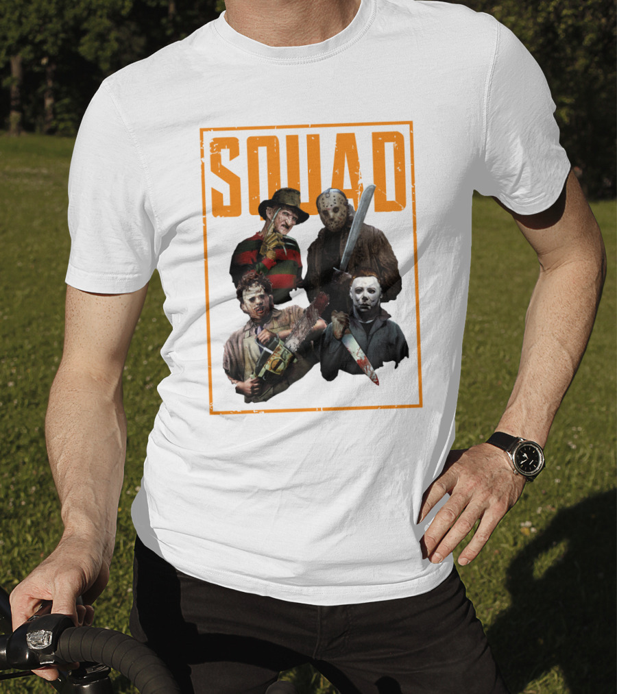 Squad Featuring Iconic Horror Characters In T-Shirt