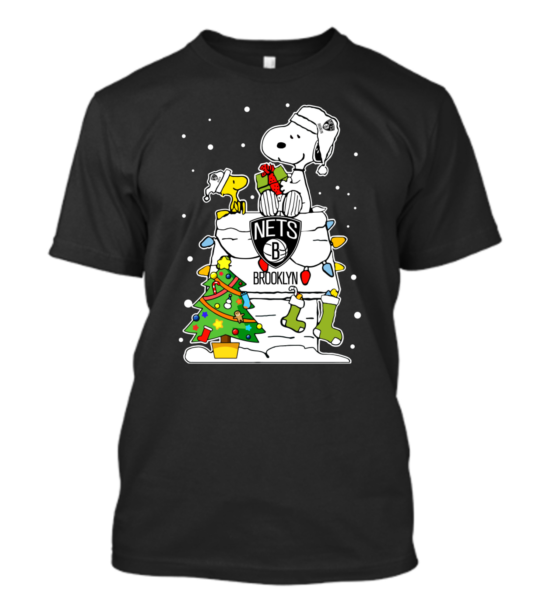 Brooklyn Nets Snoopy Christmas Peanuts Basketball Fan T-Shirt