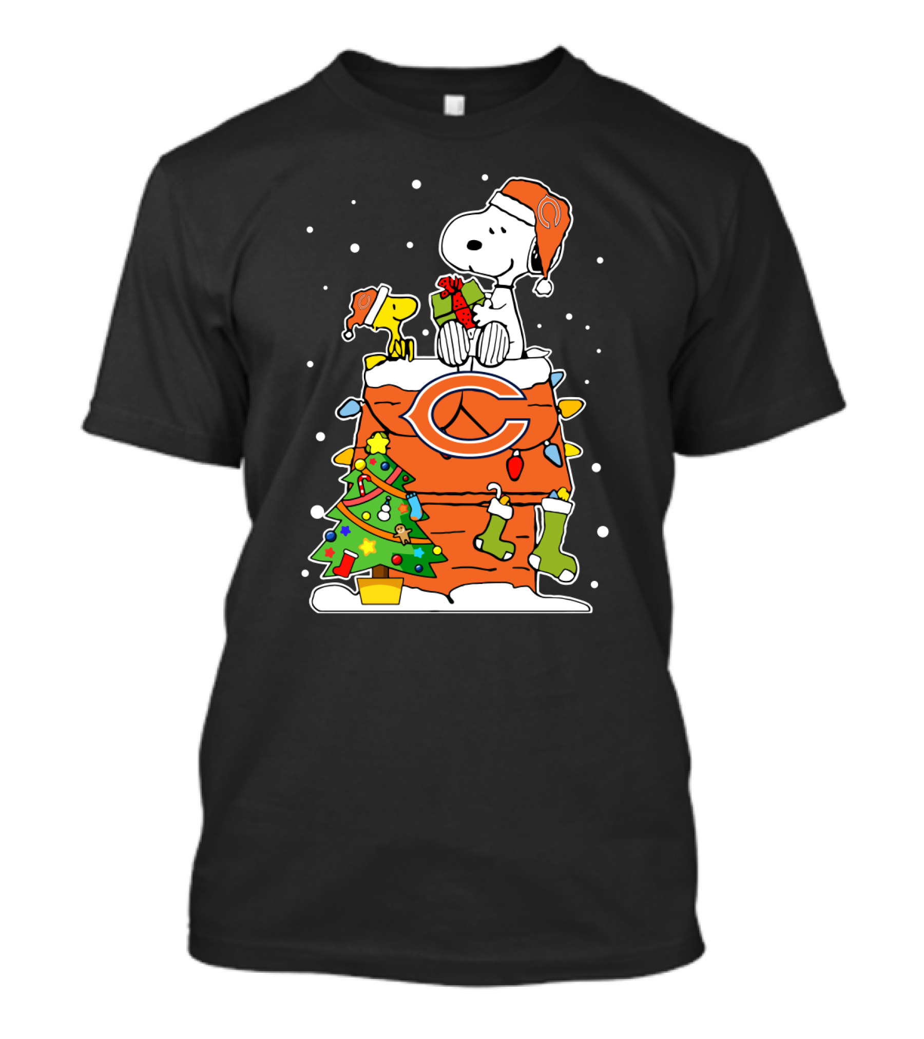 Chicago Bears Snoopy Christmas Tree Stockings Gift T-Shirt