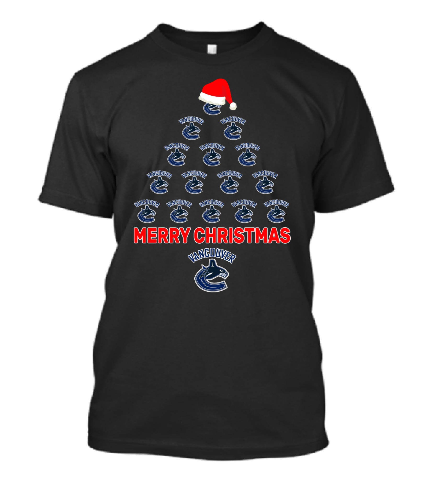 Merry Christmas Vancouver Canucks Holiday Tree T-Shirt