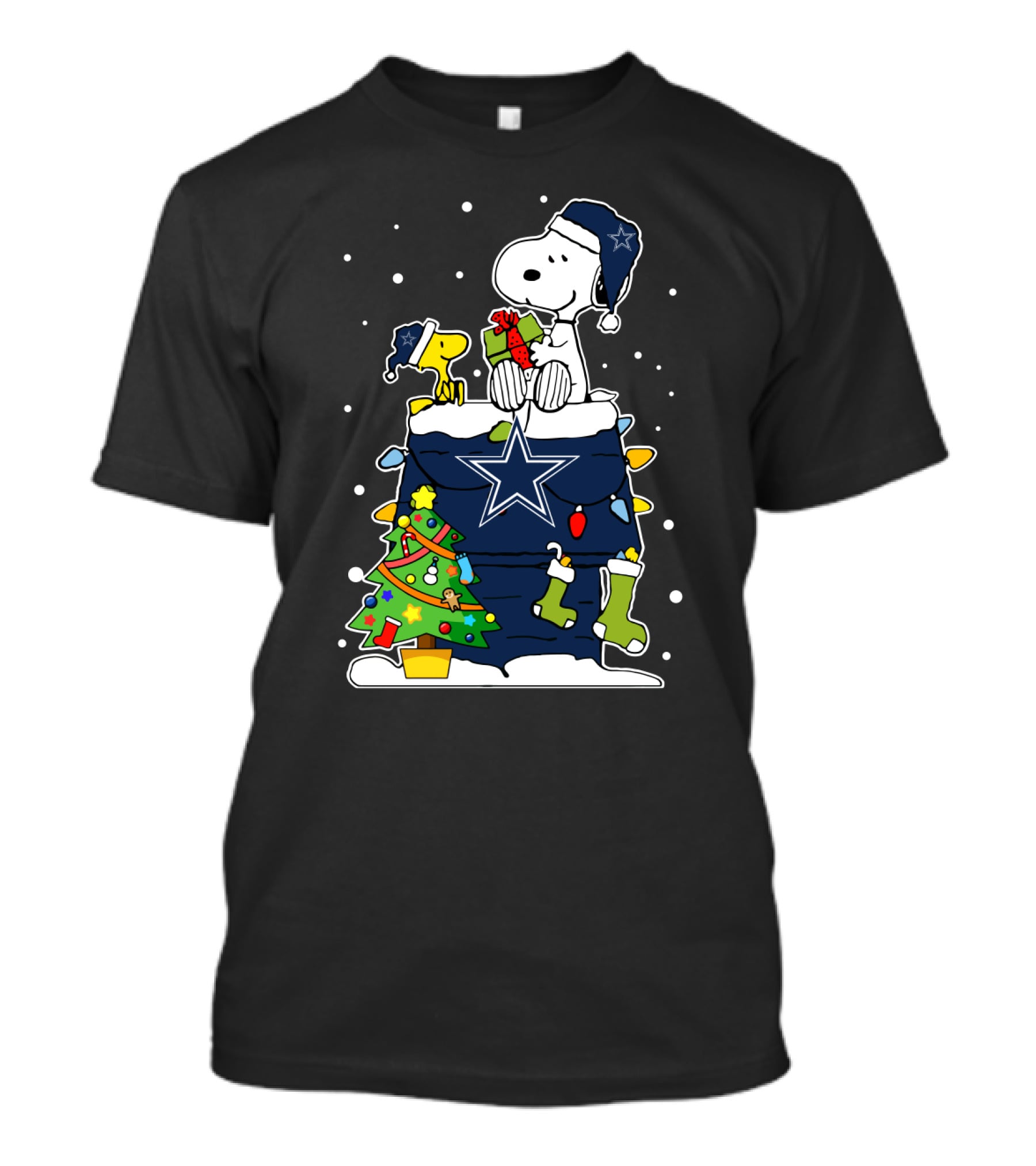Dallas Cowboys Snoopy Lover Christmas Peanuts Woodstock Gift T-Shirt