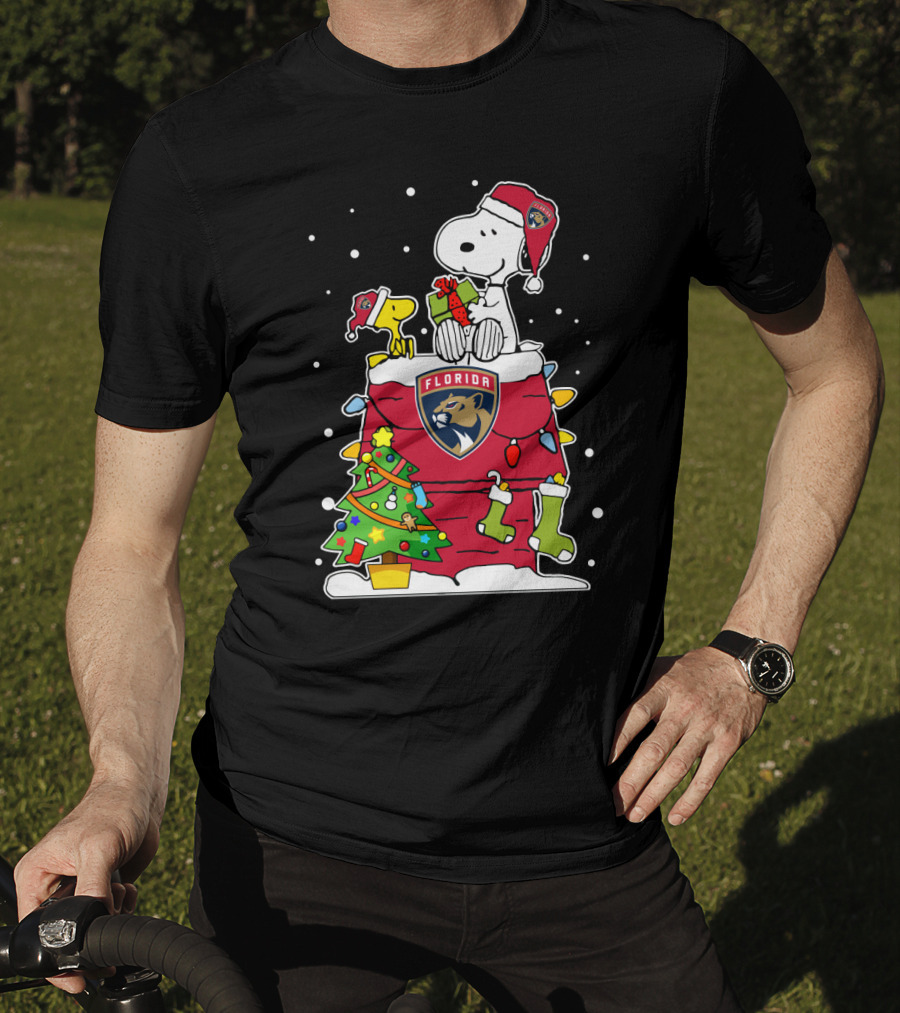 Florida Panthers Snoopy Christmas Holiday Cheer T-Shirt