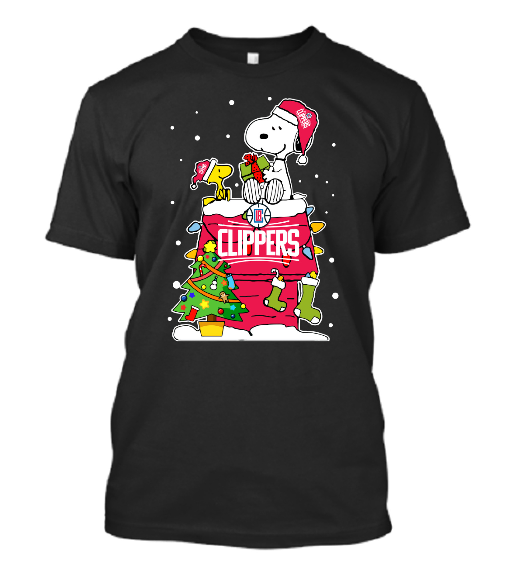 La Clippers Snoopy Christmas Holiday Scene T-Shirt